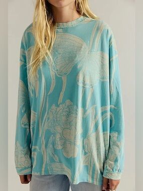 Free People We The Free Ellen Printed Long Sleeve Tee | Waterfall Combo